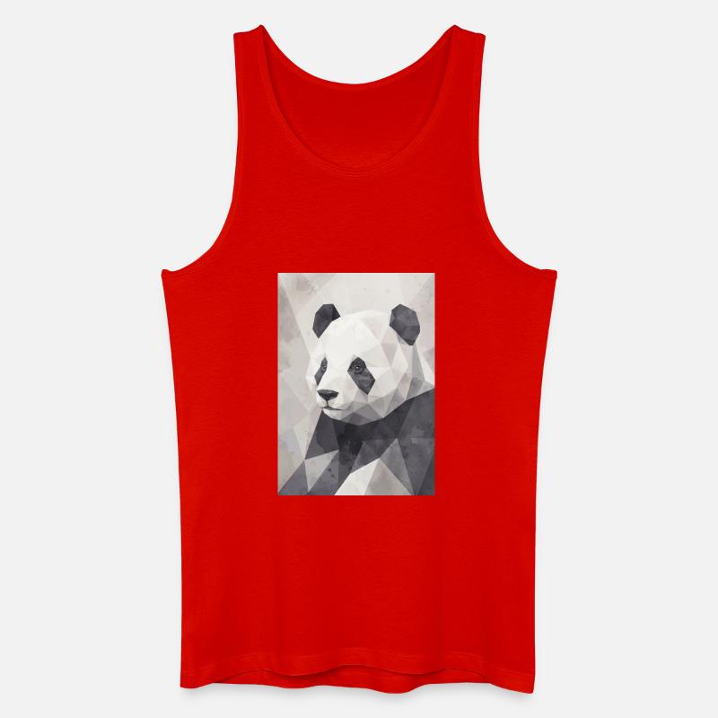 Geometrischer Panda Polygon Art - Männer Bio Tank Top - Rot