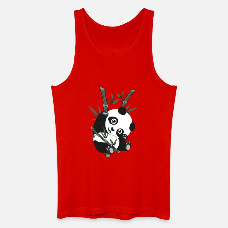 Panda - Bambus - Männer Bio Tank Top - Rot