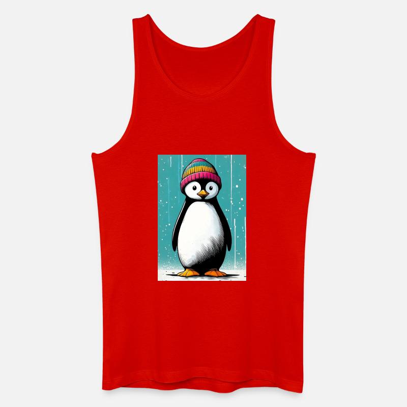 Pinguin - Männer Bio Tank Top - Rot
