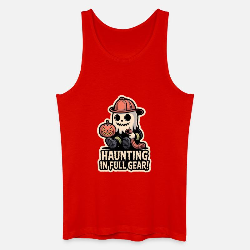 Firefighter Boo – Spooky Cute Halloween Ghost - Männer Bio Tank Top - Rot