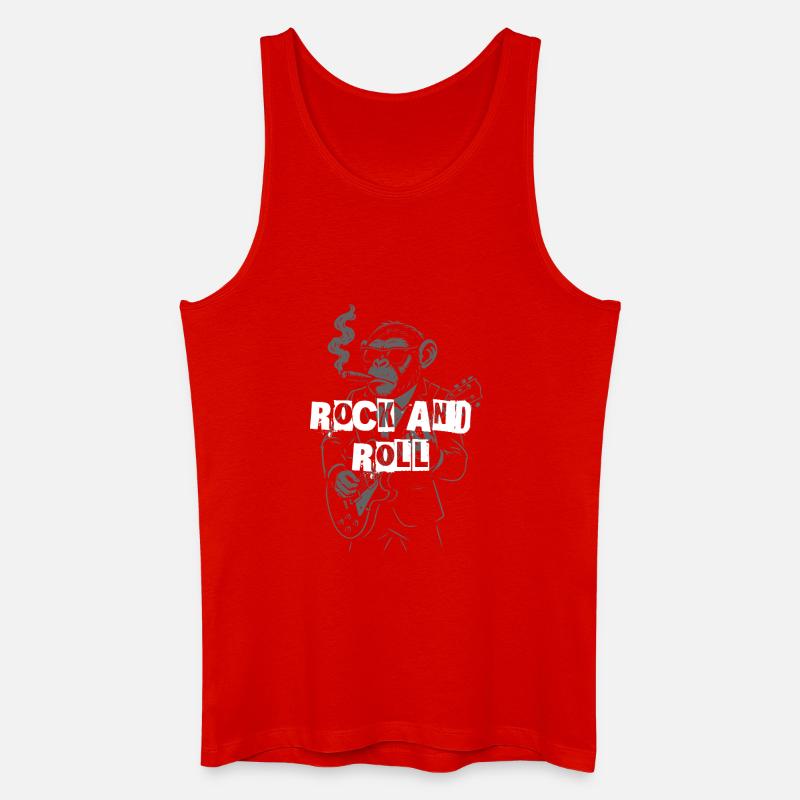 Rock and Roll Monkey Gitarrist - Männer Bio Tank Top - Rot