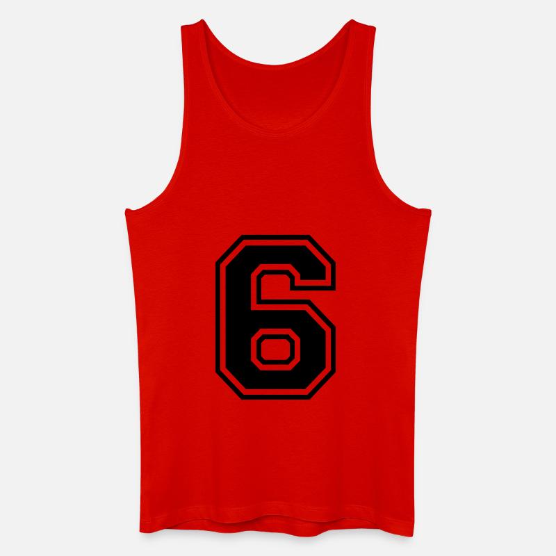 Nummer 6 - Männer Bio Tank Top - Rot