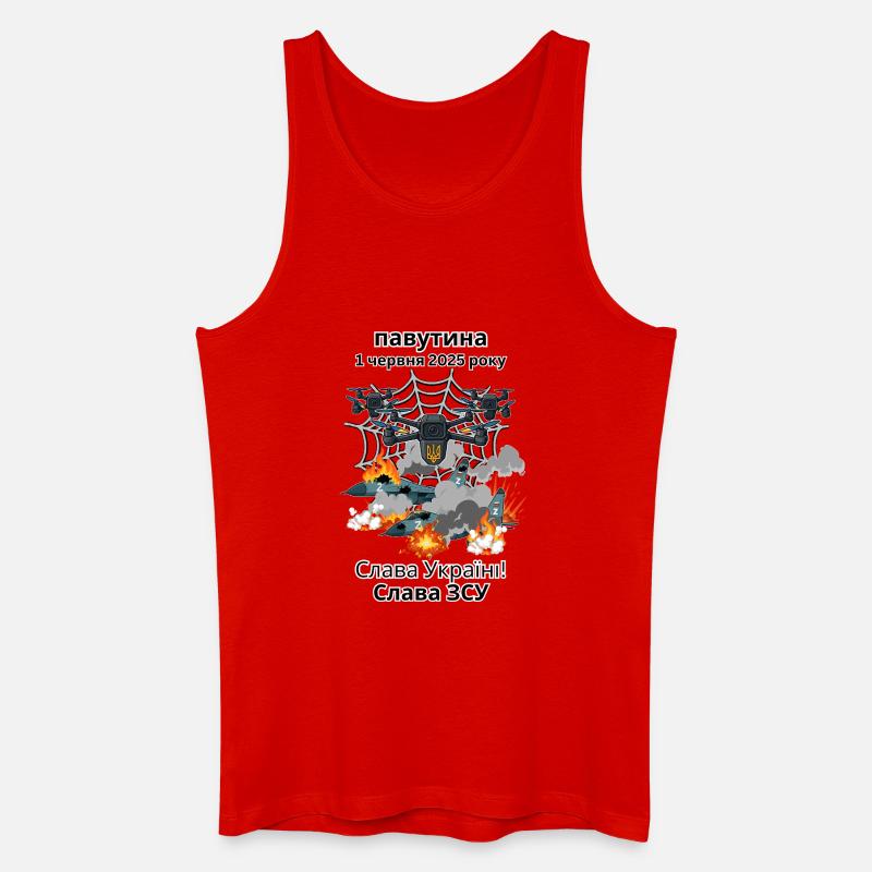 Ukraine Design, Operation Spiderweb, Spinnennetz - Männer Bio Tank Top - Rot