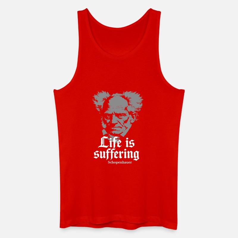 Das Leben ist Leiden: Schopenhauer Tee - Männer Bio Tank Top - Rot