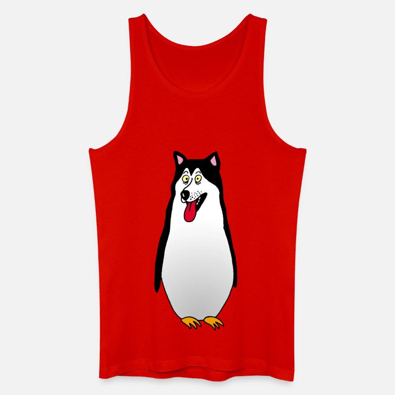 Hund oder Pinguin? - Männer Bio Tank Top - Rot