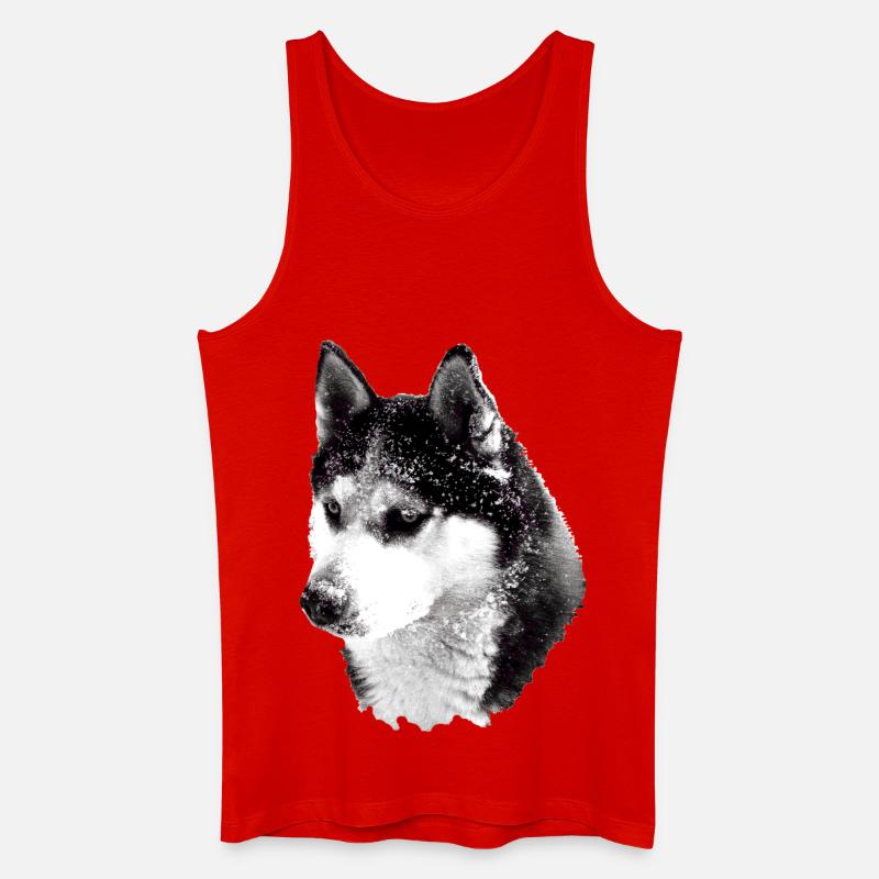 Husky Kopf groß - Männer Bio Tank Top - Rot