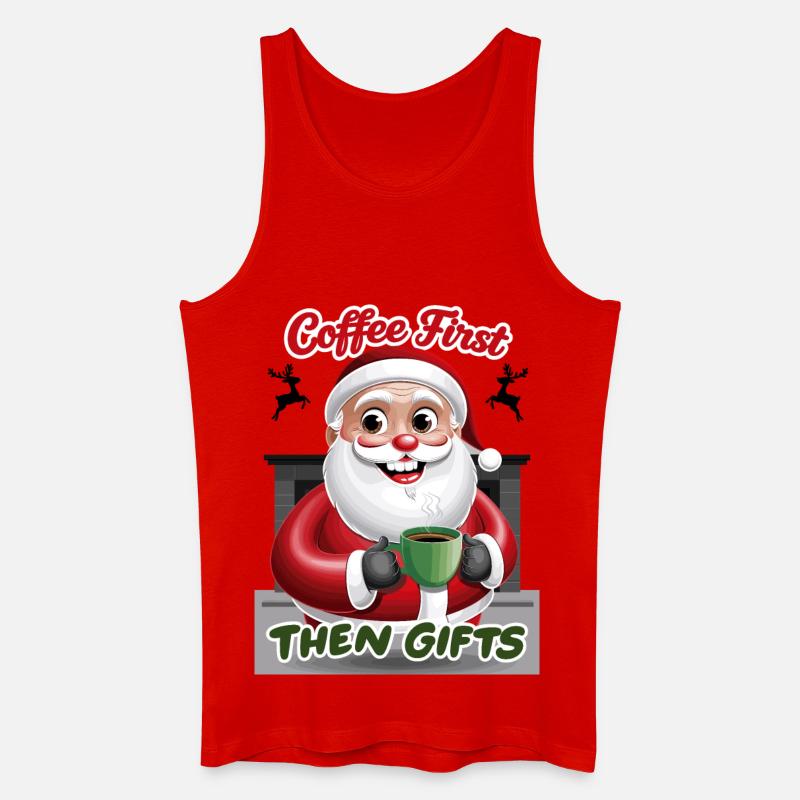 Weihnachtsmann mit Kaffee - Männer Bio Tank Top - Rot
