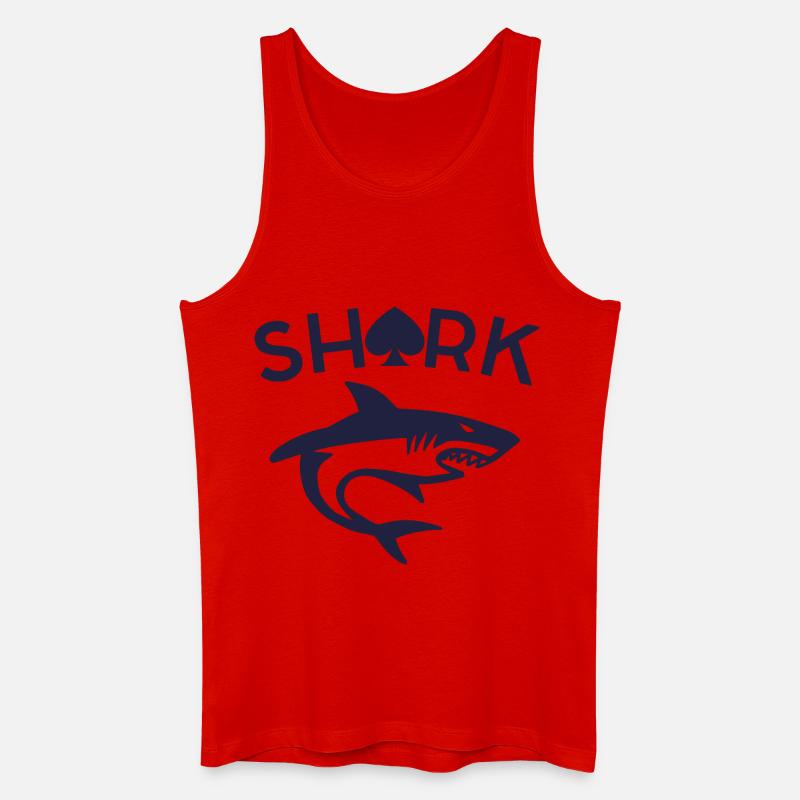 SHARK POKER - Männer Bio Tank Top - Rot