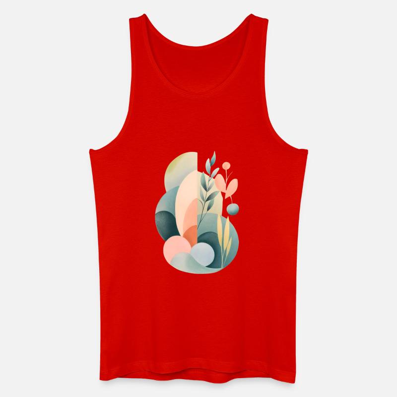 Pastel Abstract Flora Composition - Men’s Organic Tank Top - red