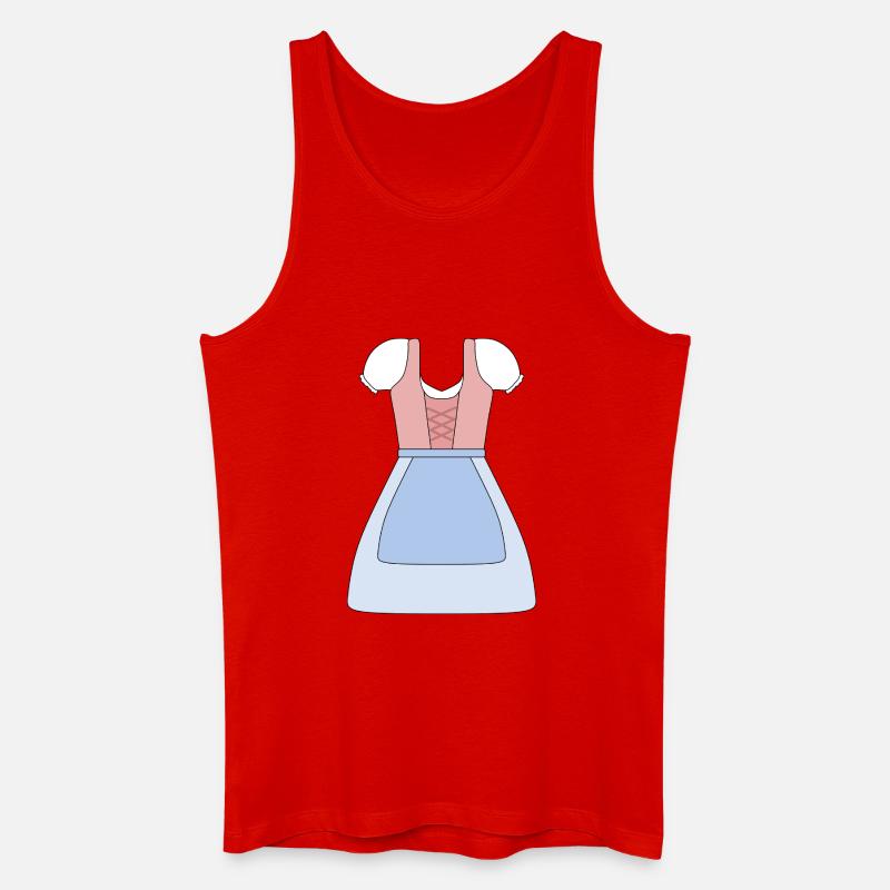 Traditionelles bayerisches Dirndl Design - Männer Bio Tank Top - Rot