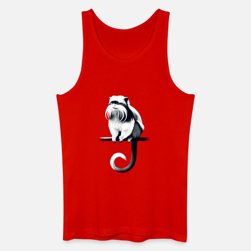 Kaiserschnurrbarttamarin - Männer Bio Tank Top - Rot