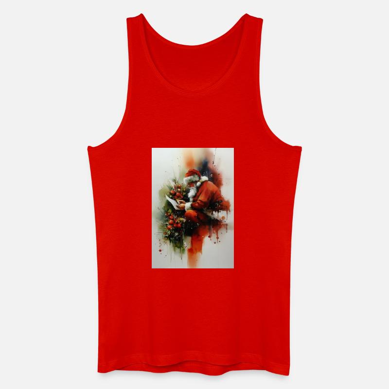 Aquarell-Weihnachtsmann-Lesebrief - Männer Bio Tank Top - Rot