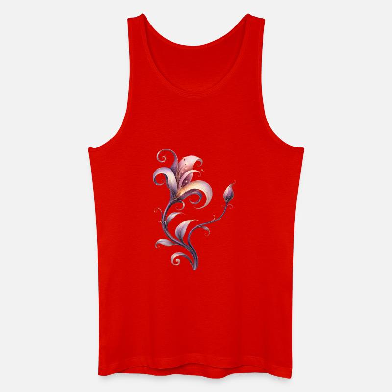 Fantasy Blume Elegantes Ornament - Männer Bio Tank Top - Rot