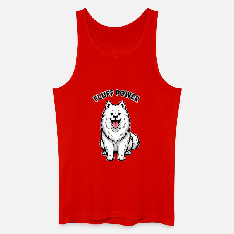 Samojede Fluff Power Niedlich Flauschig - Männer Bio Tank Top - Rot