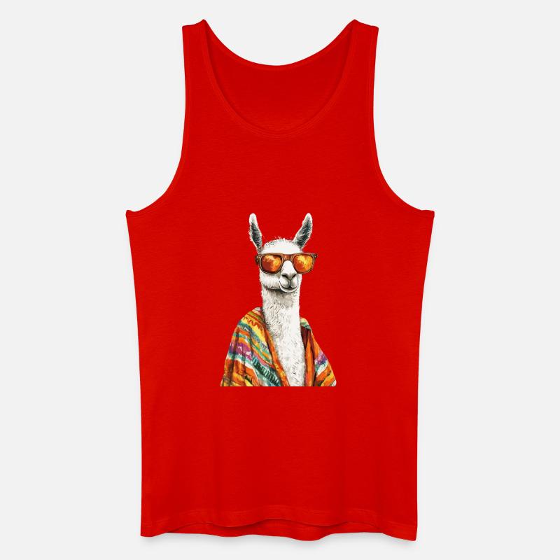 Lama - Männer Bio Tank Top - Rot