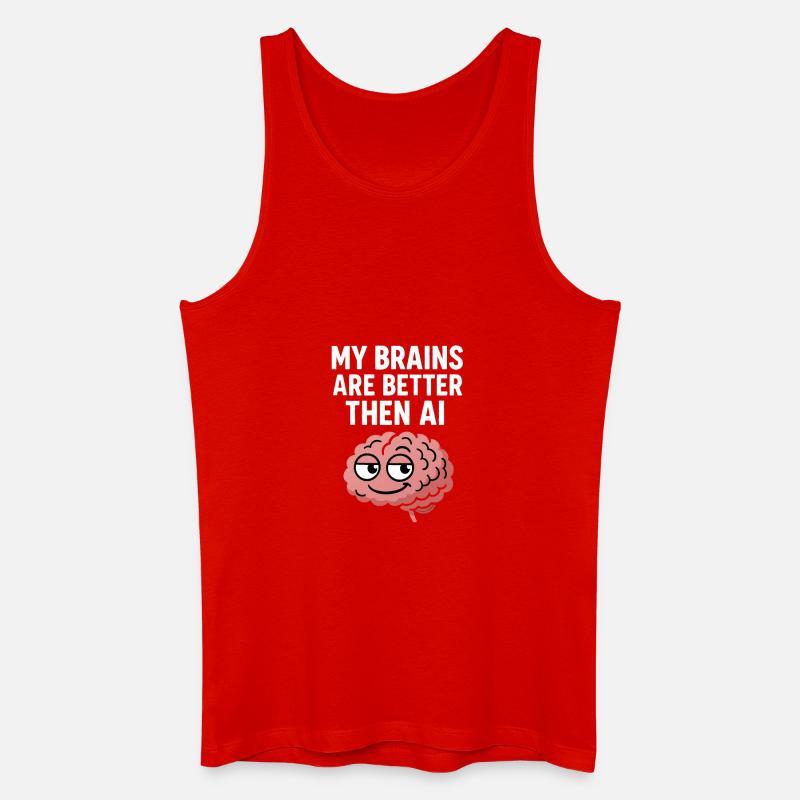 Mind vs. Technology: Smart Brains - Men’s Organic Tank Top - red