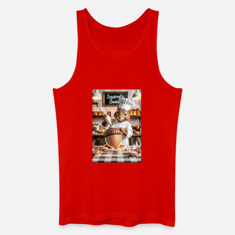 Humanoider Eichhörnchen-Koch mit Schokoladenkuchen - Männer Bio Tank Top - Rot