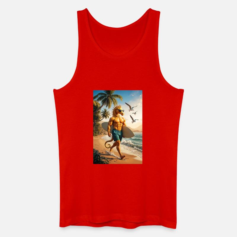 Surfer Humanoides Seepferdchen - Männer Bio Tank Top - Rot