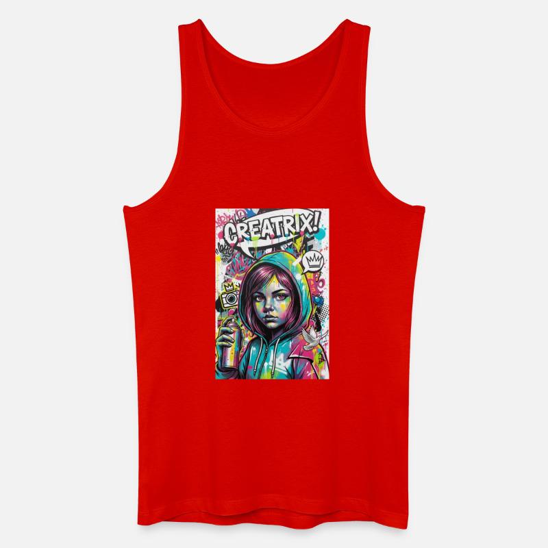Farbexplosion Graffiti Heldin - Männer Bio Tank Top - Rot