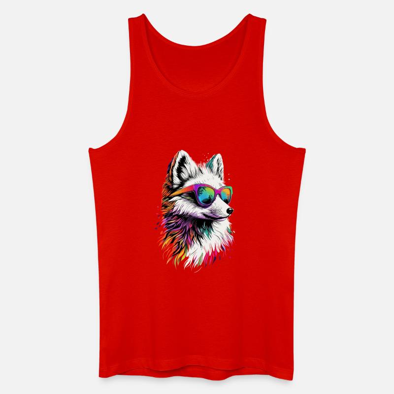 Polarfuchs Schneefuchs Eisfuchs Süßer Weißer Fuchs - Männer Bio Tank Top - Rot