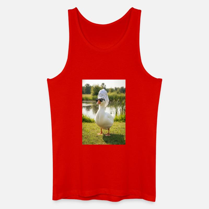 Spa-Ente mit Sonnenbrille - Männer Bio Tank Top - Rot