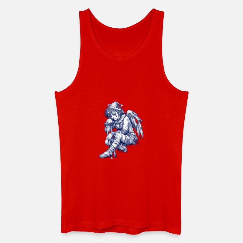 Trauriger blauer Engel - Männer Bio Tank Top - Rot