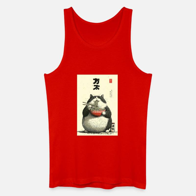 Chonky Cat Ramen Ukiyo-e - Männer Bio Tank Top - Rot