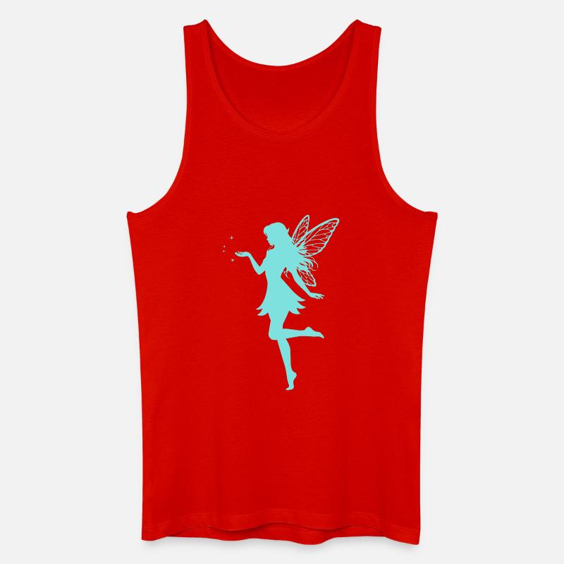 Silhouette de fée avec des étoiles - Débardeur bio Homme - rouge