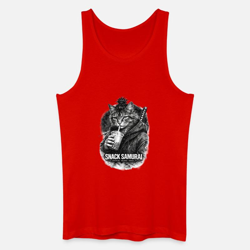 Snack Samurai Katze I - Männer Bio Tank Top - Rot