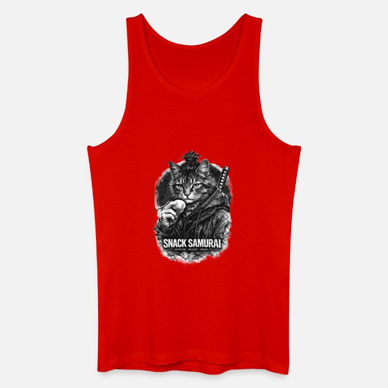 Snack Samurai Katze II - Männer Bio Tank Top - Rot