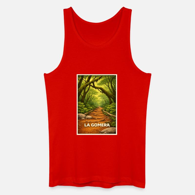 Lorbeerwald Gomera - Männer Bio Tank Top - Rot