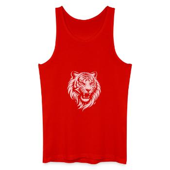Tiger head in minimalist vector style - Men’s Organic Tank Top - red - Front