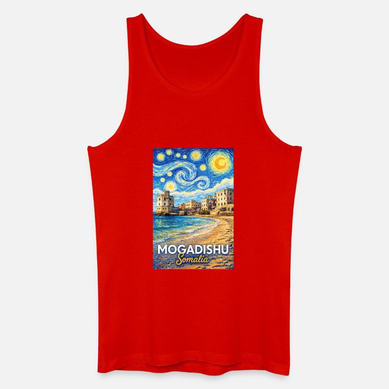 Mogadishu Somalia Starry Night - Männer Bio Tank Top - Rot