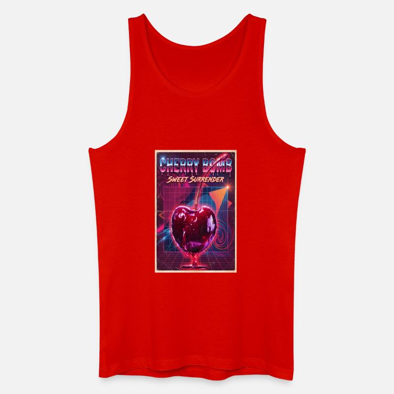 Cherry Bomb Neon Retro Surrender - Männer Bio Tank Top - Rot