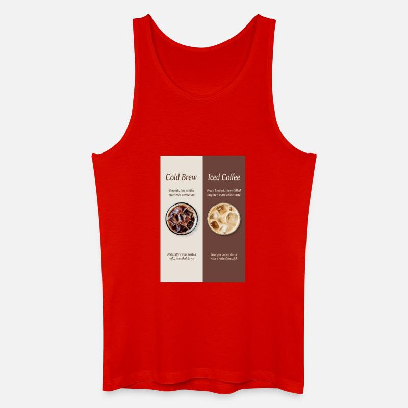 Cold Brew vs Iced Coffee Poster - Männer Bio Tank Top - Rot