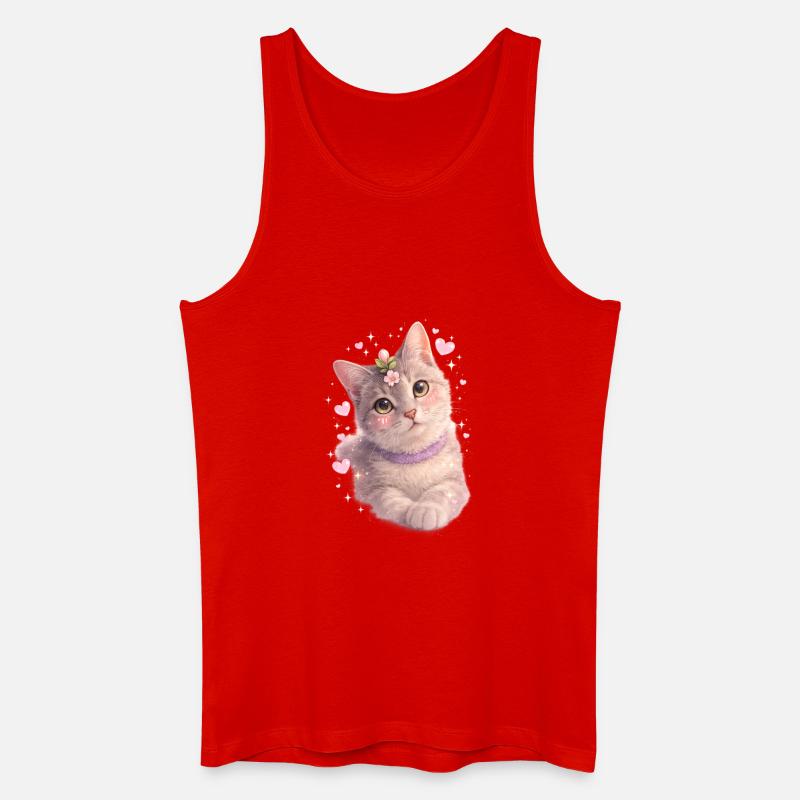 Blütiges Kätzchen - Männer Bio Tank Top - Rot