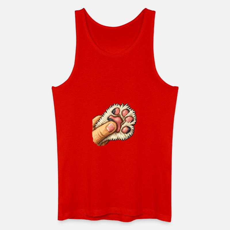 Fluffy Paw Squeeze - Männer Bio Tank Top - Rot