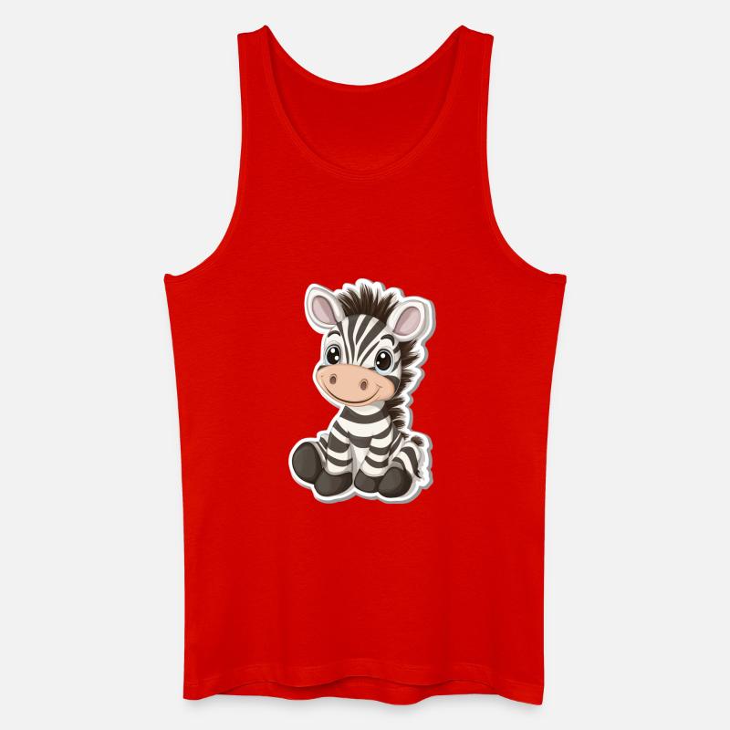 Zebra - Männer Bio Tank Top - Rot