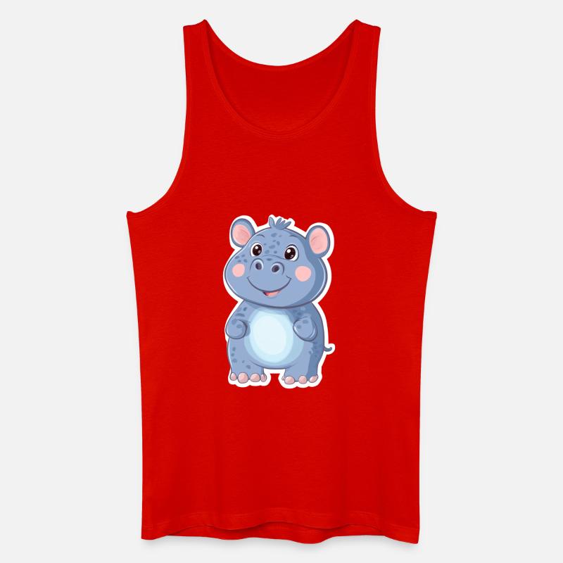 Nilpferd - Männer Bio Tank Top - Rot
