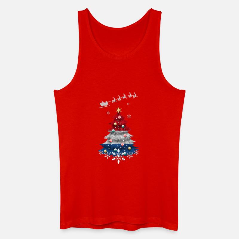 Weihnachtsbaum mit niederländischer Flagge - Männer Bio Tank Top - Rot