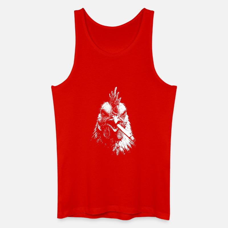 Rauchende Henne Grafik - Männer Bio Tank Top - Rot