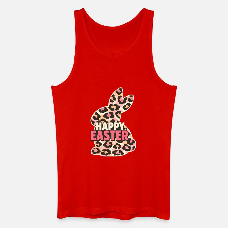 Happy Easter Easter Bunny Leopard - Men’s Organic Tank Top - red