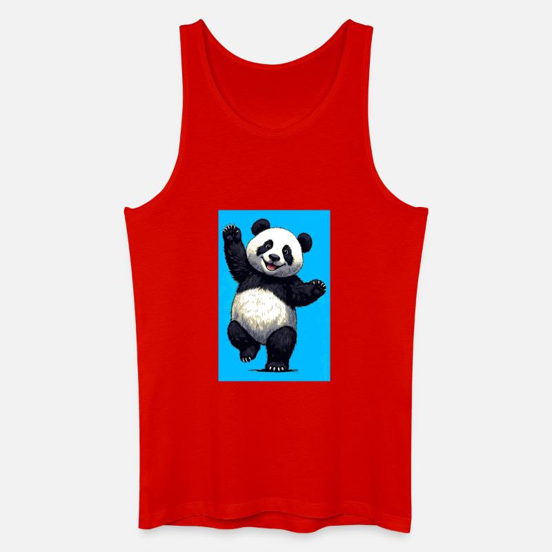 Panda - Männer Bio Tank Top - Rot