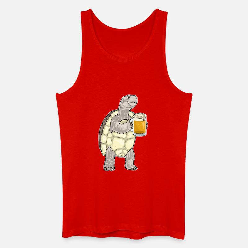 Schildkröte Bier - Männer Bio Tank Top - Rot