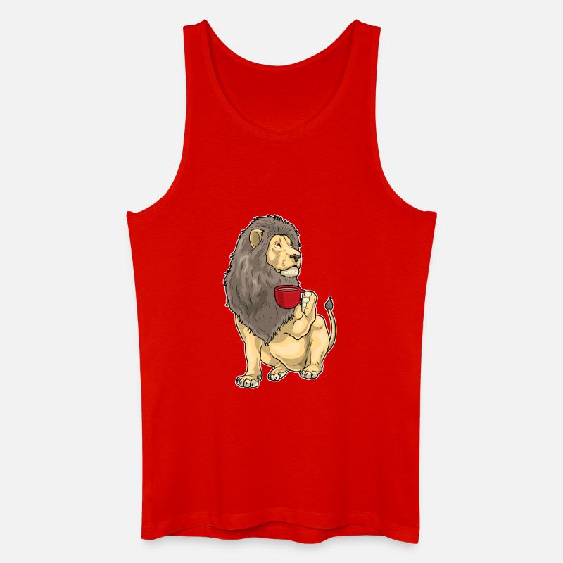 Löwe Kaffee Tasse - Männer Bio Tank Top - Rot