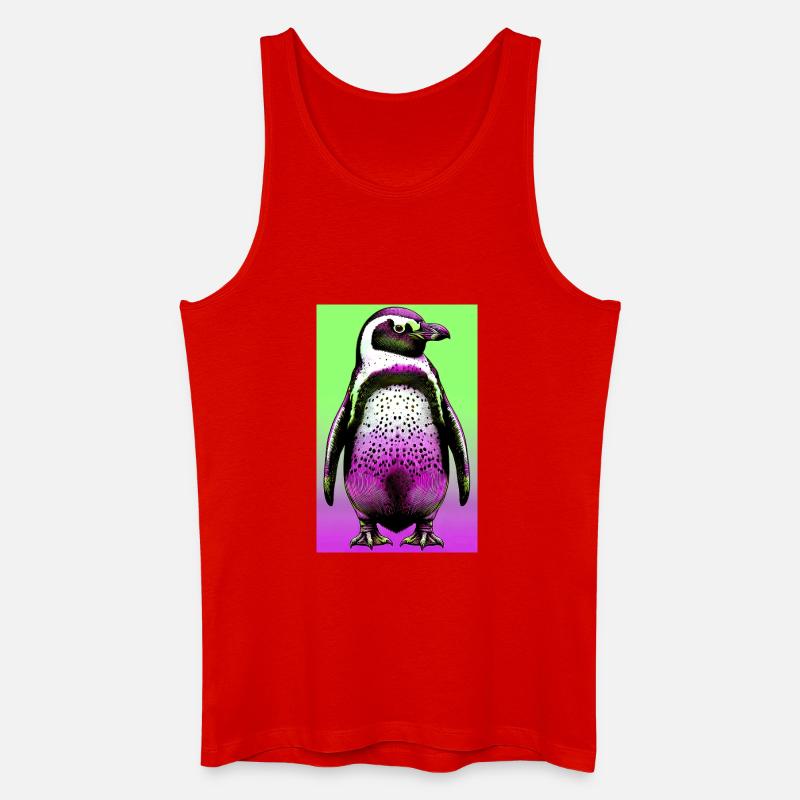Pinguin - Männer Bio Tank Top - Rot