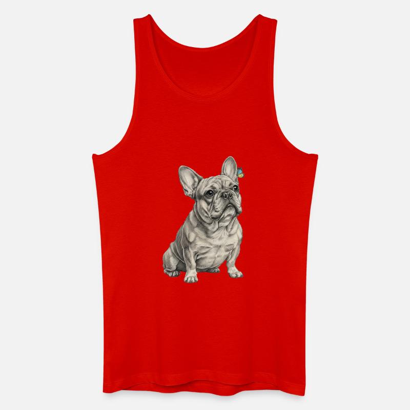 Bouledogue avec accent papillon - Débardeur bio Homme - rouge