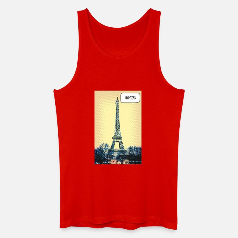 Eiffel Pop Art Paris - Männer Bio Tank Top - Rot