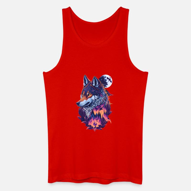 Wolf - Männer Bio Tank Top - Rot