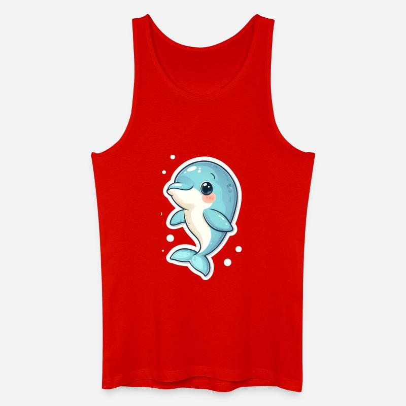 Delfin - Männer Bio Tank Top - Rot